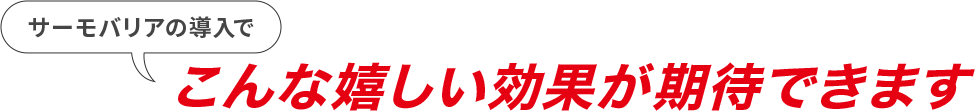 うれしい効果が期待できます